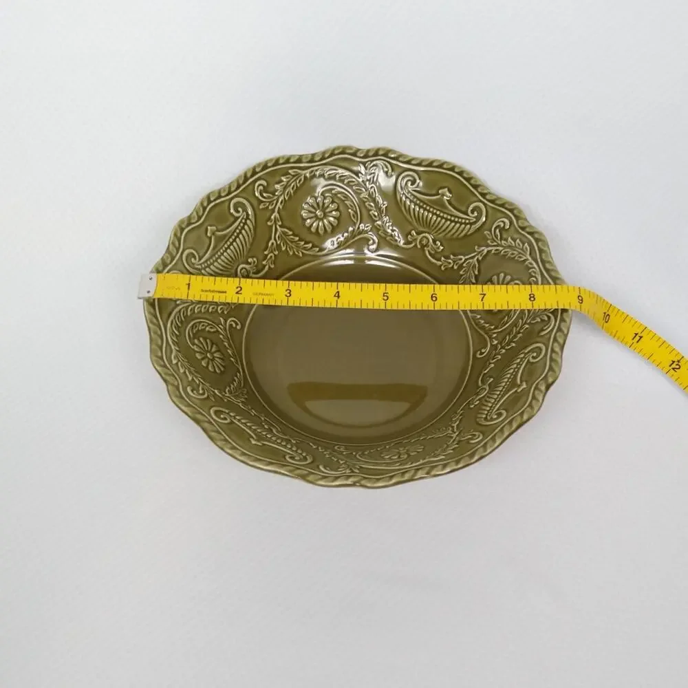 Canonsburg Regency Green Serving Bowl Vintage Ironstone Serveware Olive 9